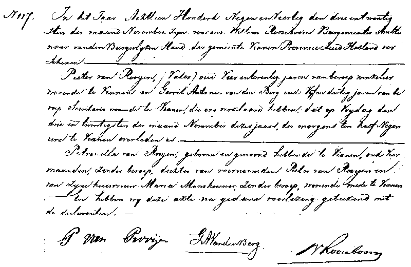 18491123 ovl akte 117 Petronella dv P v Rooijen - M Monshouwer